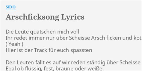 arschficksong lyrics|SIDO